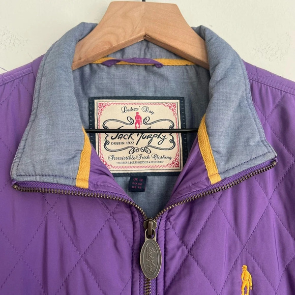 Jack Murphy Quilted 12 Purple Field Coat Country Outdoor Barn Jacket Equestrian - Picture 6 of 16